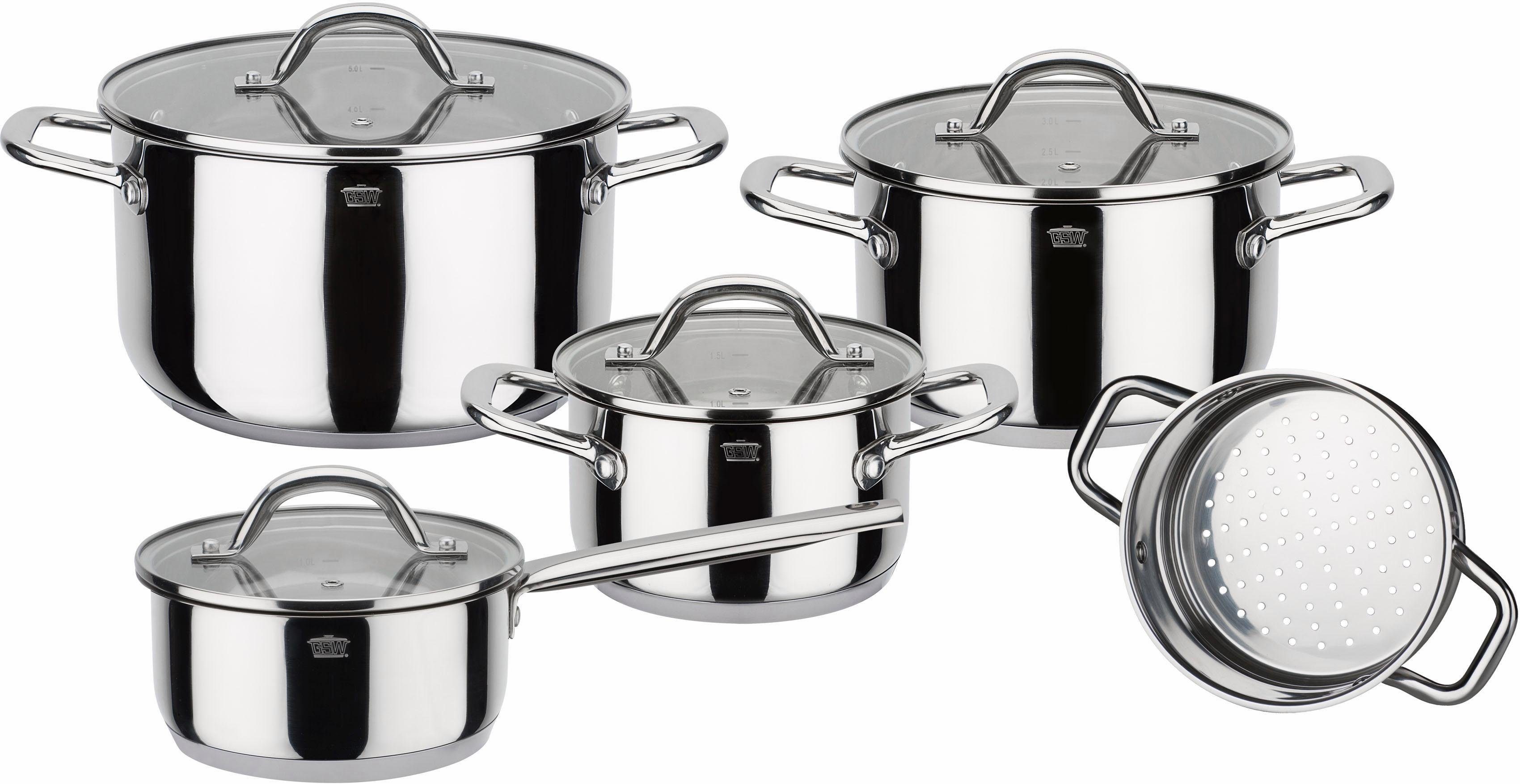 GSW Topf-Set »Meran«, Edelstahl 18/8, (Set, 9 tlg ...
