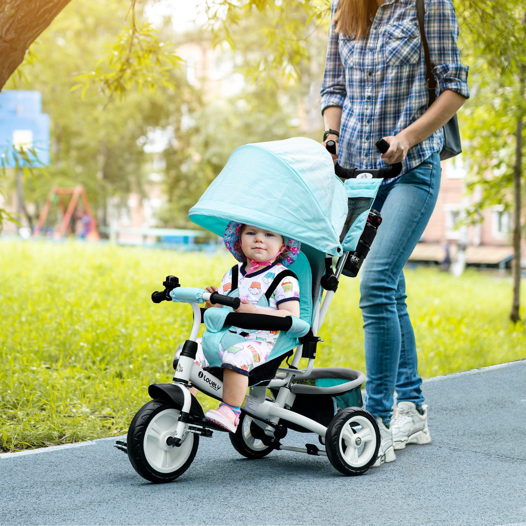 HOMCOM Dreirad 6-in-1-Kinderdreirad für Kinder, Pedal-Schieberad günstig online kaufen