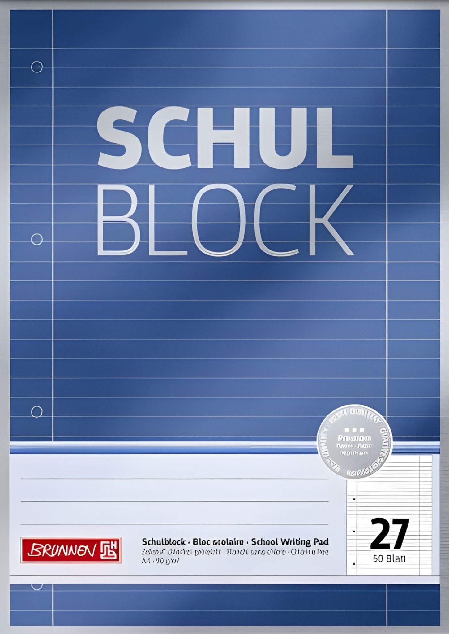 BRUNNEN Schulheft BRUNNEN Schulblock A4 Lineatur 27 50 Blatt Premium 1052627