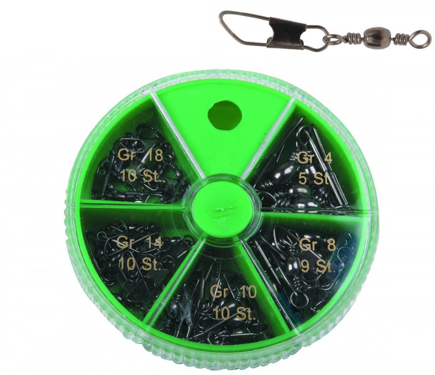 Paladin Schnurverbinder Paladin Karabinerwirbel Sortimentbox - 42 Wirbel, (1-St)