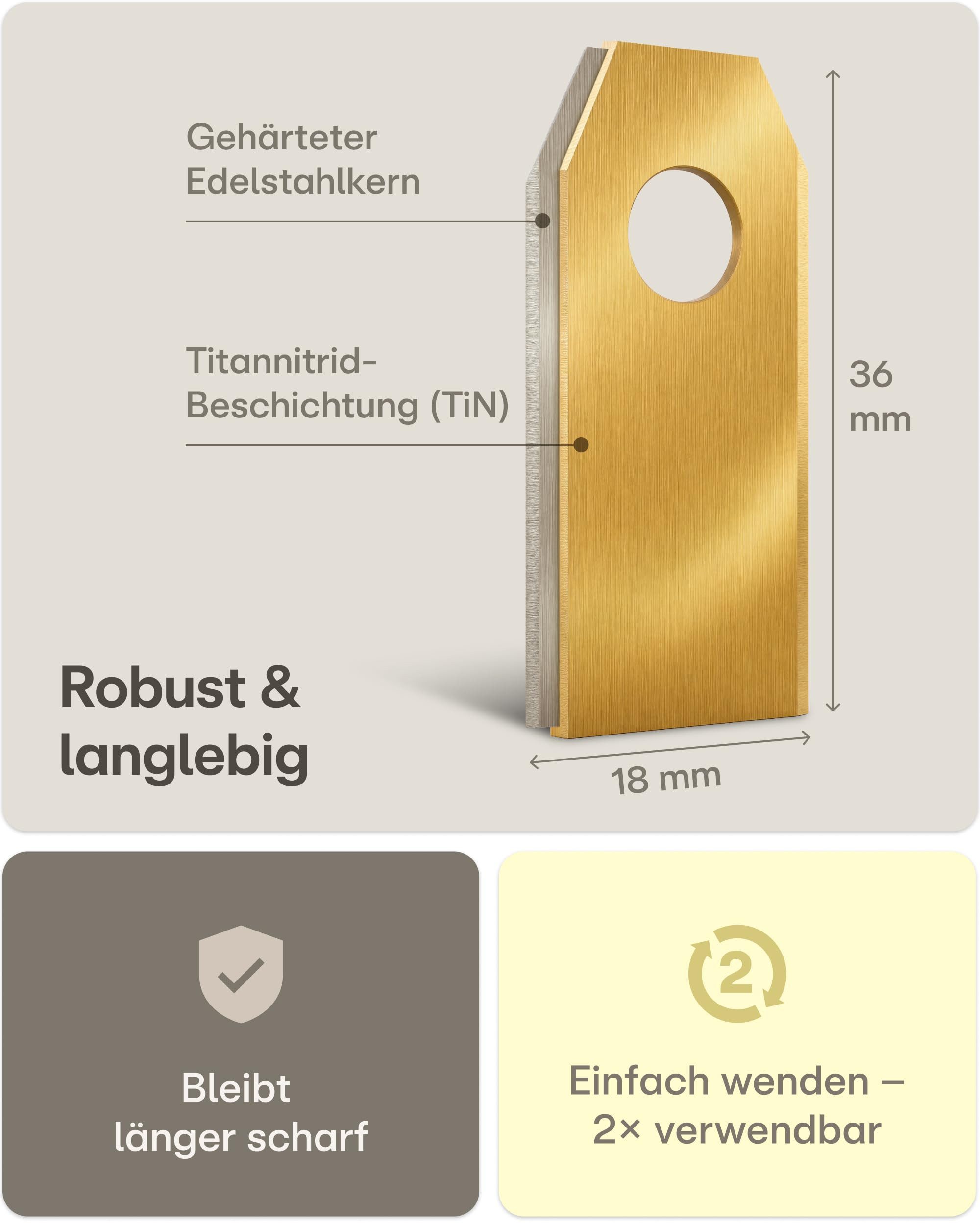 Praknu Mährobotermesser Titan-Mährobotermesser Set 30 St. Edelstahl scharf inkl. Schrauben (30er Set, 30 St. Titan-Messer + 30 Schrauben + Box, Worx/LandXcape/E – Bild 3 von 5