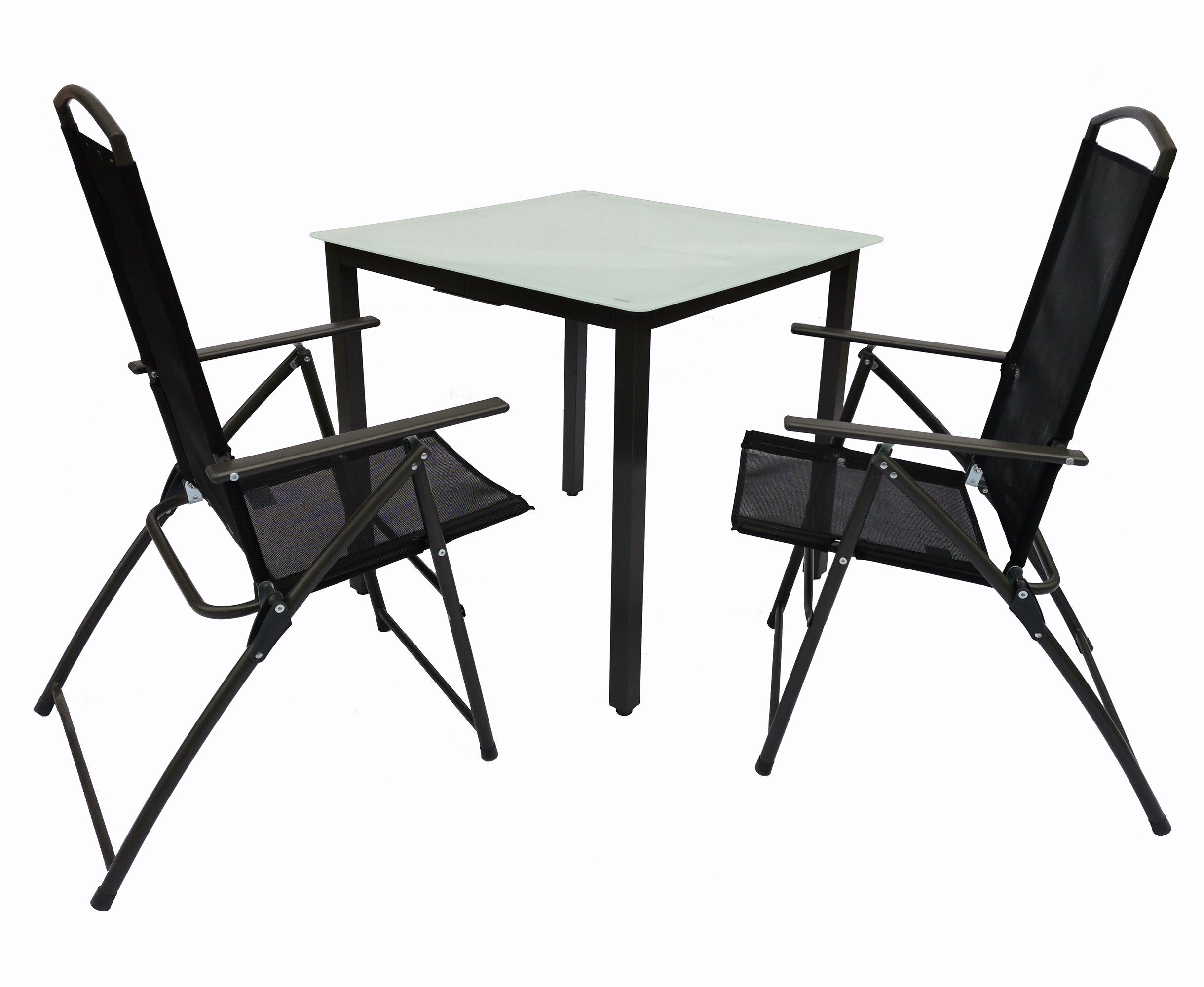 Garten-Essgruppe 3-tlg Sitzgruppe Gartenmöbel Tisch Stühle Set 80M