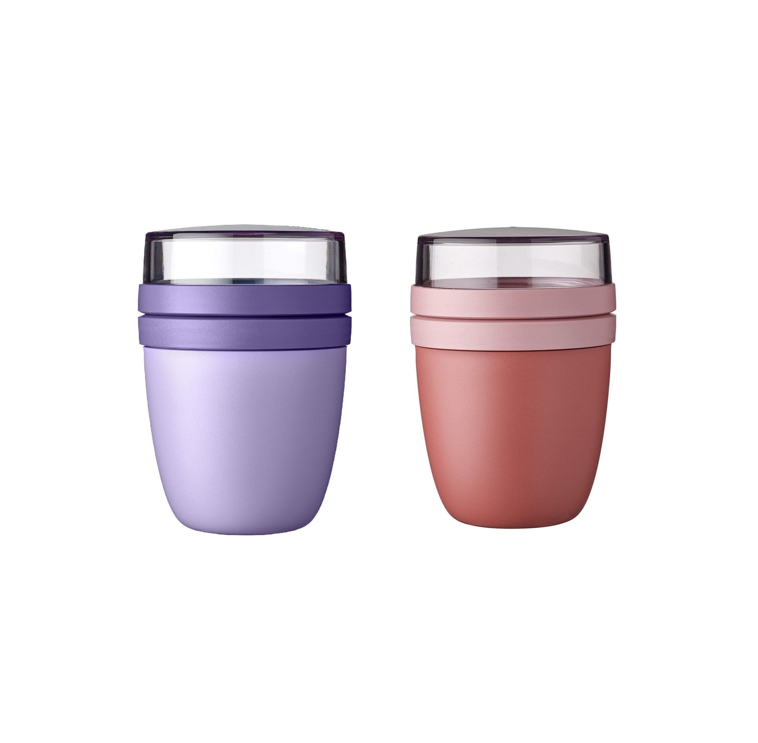 Mepal Lunchbox Lunchpot Ellipse Mixed Mini 300 ml + 120 ml für Joghurt & Müsli, Vivid Lilac & Mauve, gefrier-, mikrowellen- & spülmaschinengeeignet