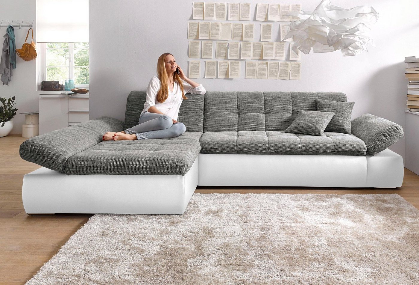 DOMO collection Ecksofa »Moric Top«, wahlweise mit Bettfunktion und Armlehnenverstellung-HomeTrends