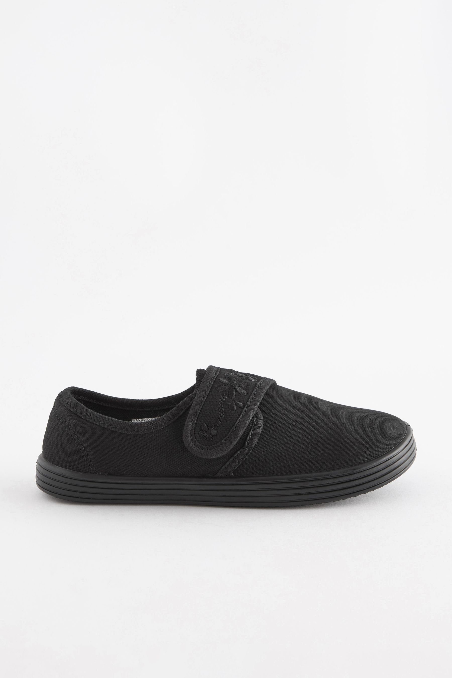 Bestickte Schulschuhe mit Riemen Mary-Jane-Schuhe