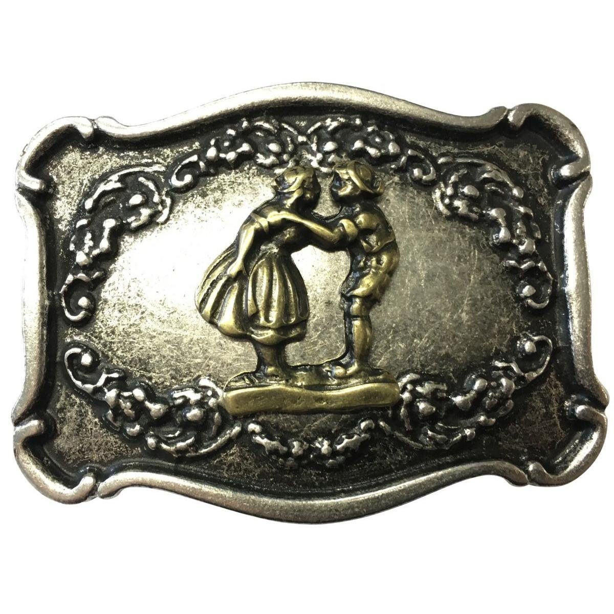 Gürtelschnalle Madl und Bua 4,0 cm - Buckle Wechselschließe Gürtelschließe 40mm - Für