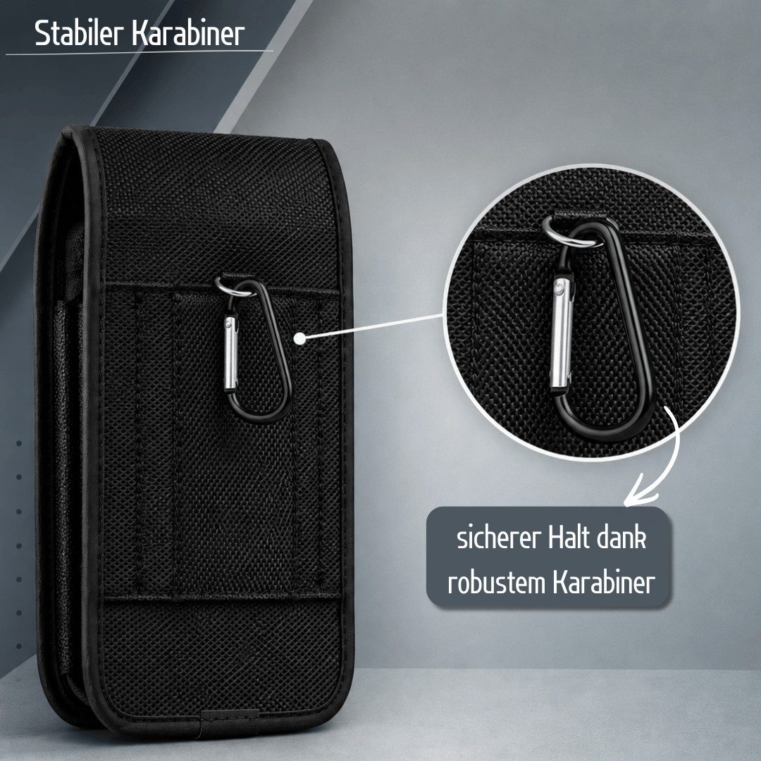 Almuro Smartphone-Hülle für iPhone 16 Schutzhülle Handytasche Gürteltasche Case Outdoor 6,1 Zoll, integrierter Karabiner Haken, Rundumschutz
