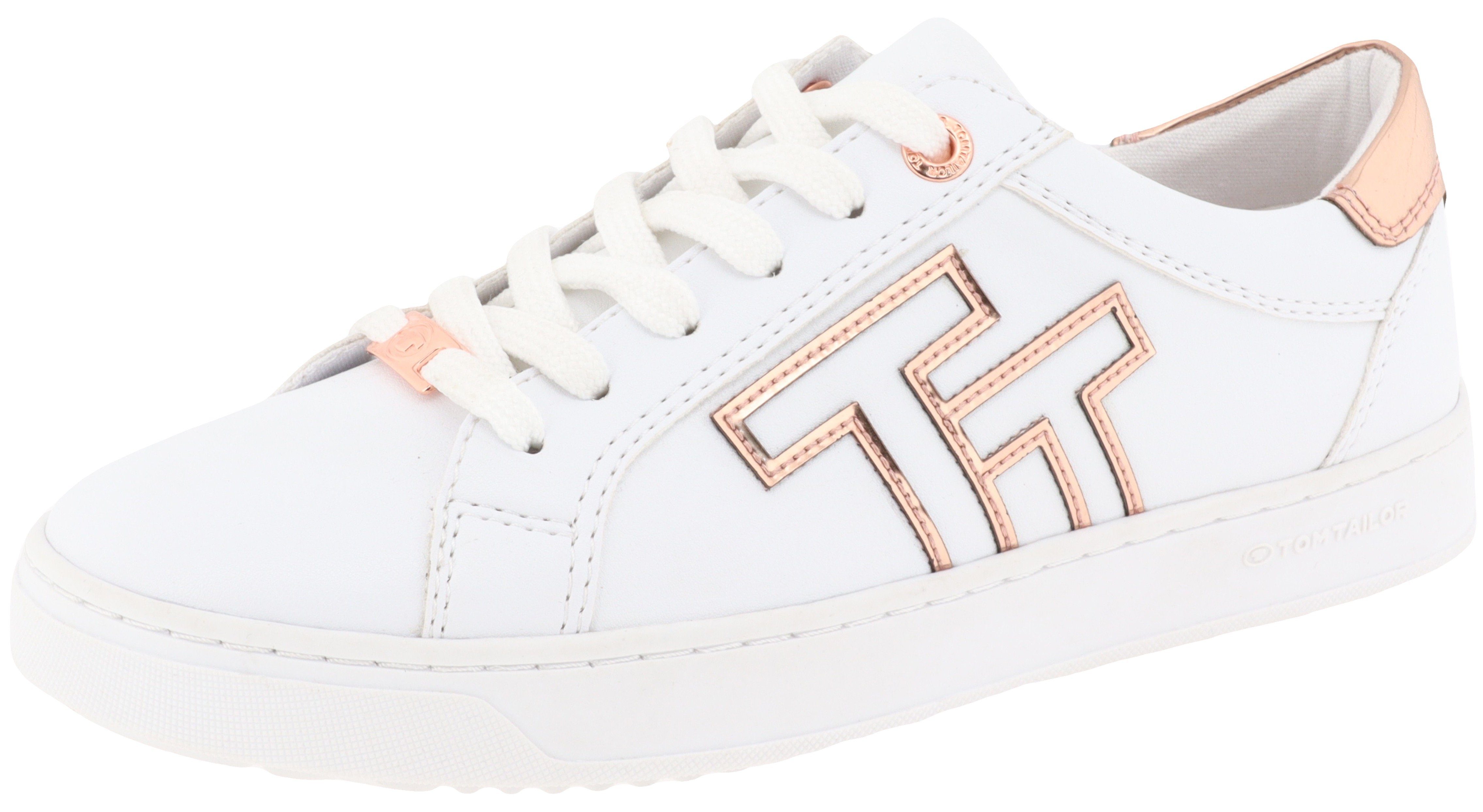 TOM TAILOR Plateausneaker Kontrastbesatz in Metallicoptik, günstig online kaufen