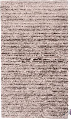 Badematte Cotton Stripes TOM TAILOR HOME, Höhe 20 mm, rutschhemmend beschichtet, fußbodenheizungsgeeignet, strapazierfähig, Baumwolle, quadratisch, Uni Farben, gestreift, reine Baumwolle, Hoch-Tief Effekt