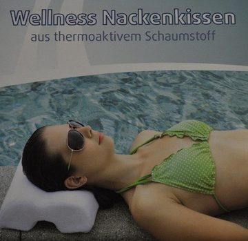 BURI Nackenkissen Wellness Nackenkissen Mikrofaser thermoaktiv Schaumstoff Reisekissen N