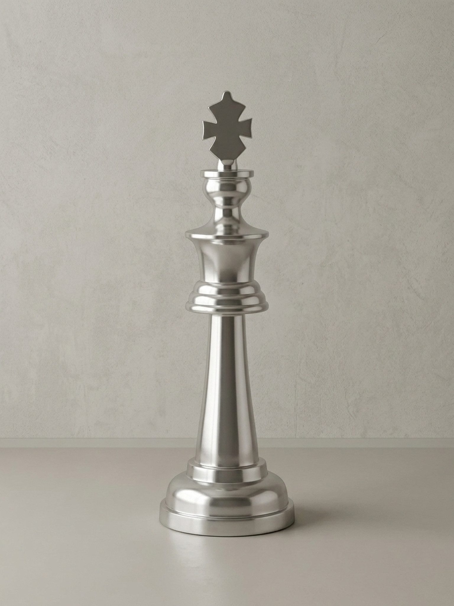 KADIMA DESIGN Dekofigur Deko Schachfigur KÖNIG Aluminium Dekoration poliert 70 cm Dekofigur