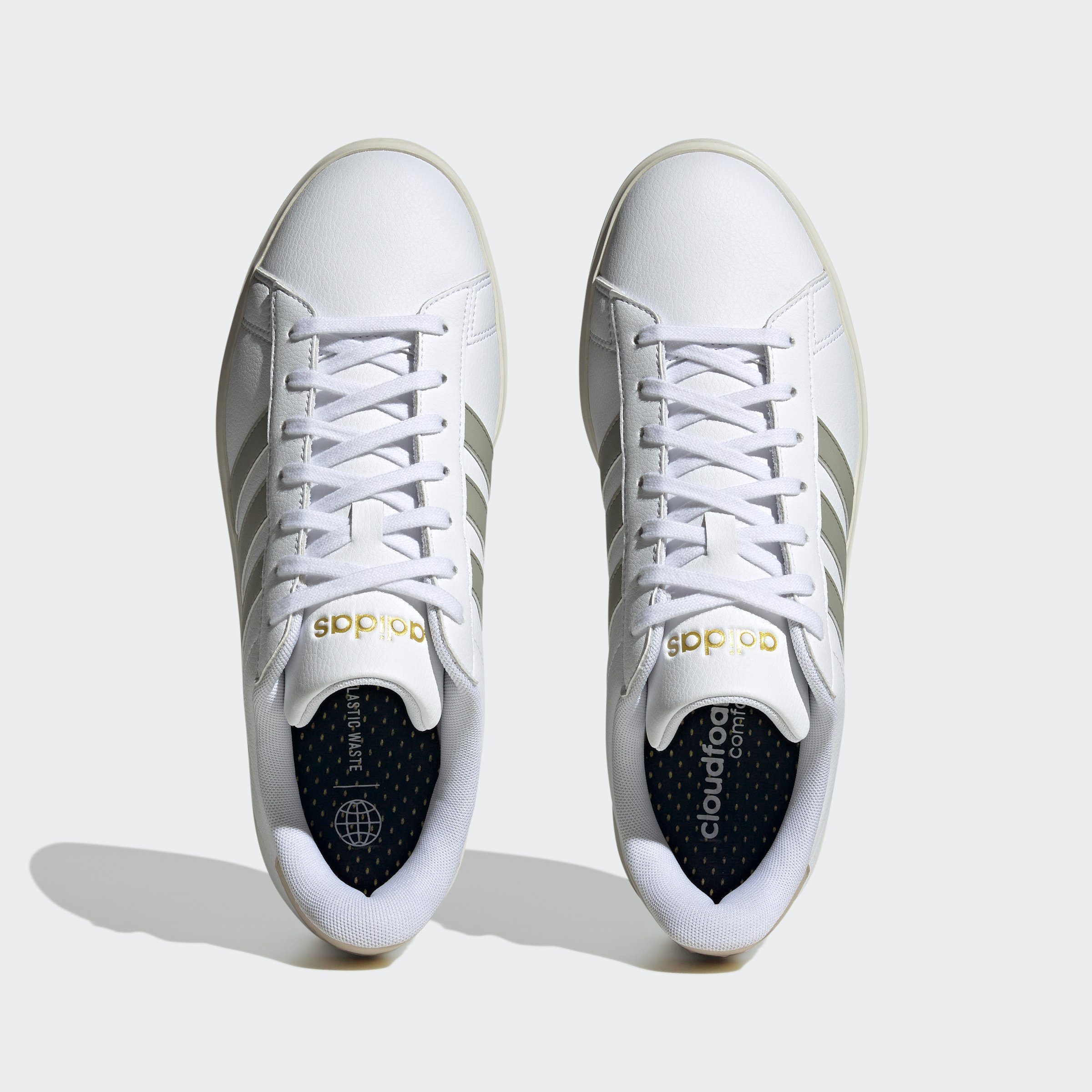 adidas Sportswear GRAND COURT / / adidas Design Beige auf Wonder des Superstar White Silver Sneaker Cloud Pebble COMFORT Spuren CLOUDFOAM den