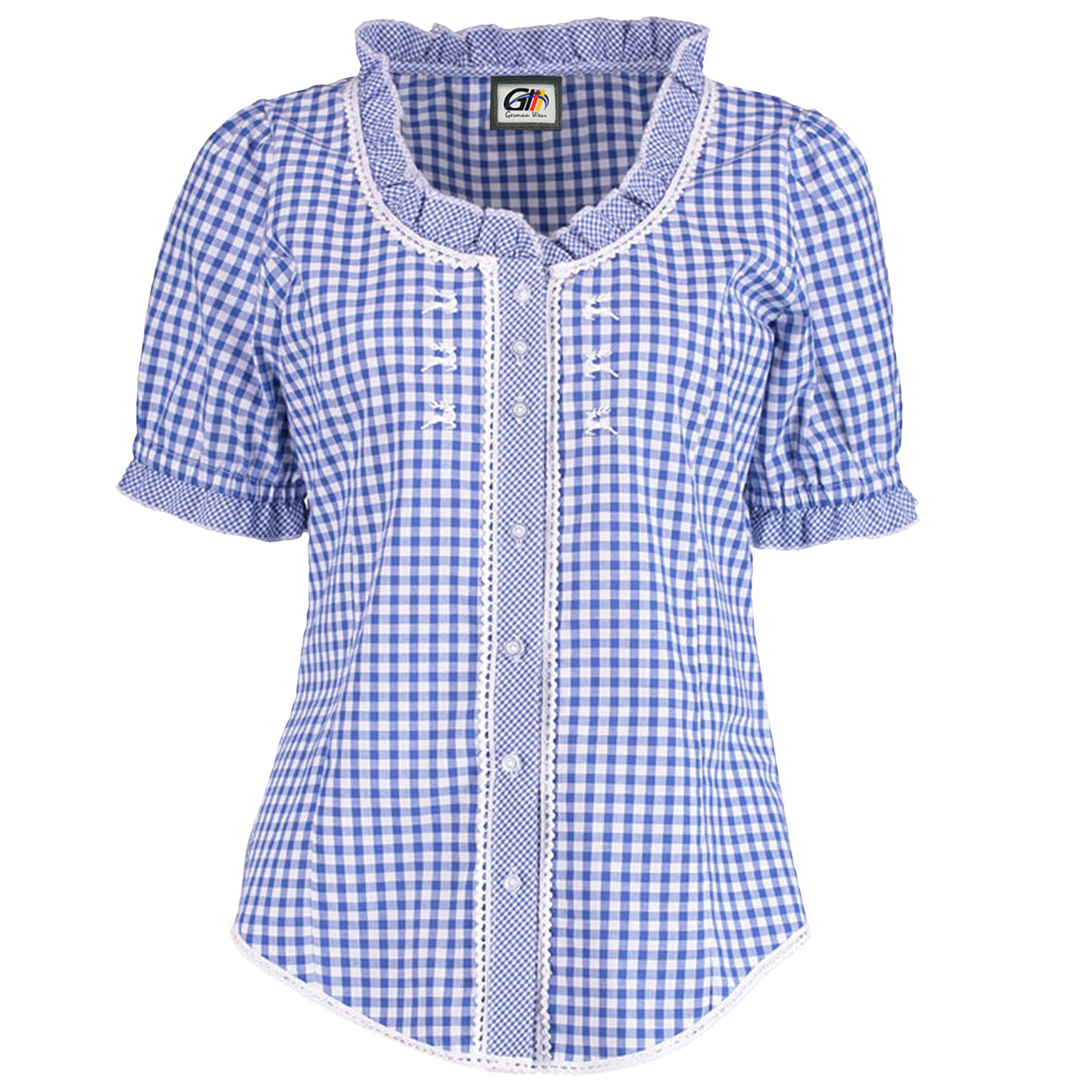 German Wear Carmenbluse OB35 Trachtenbluse Carmenbluse für trachten lederhosen bluse kariert