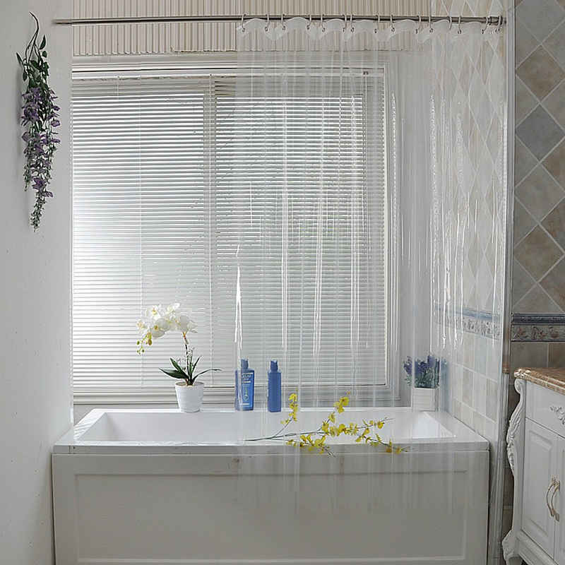 Rosnek Duschvorhang »Transparent, verdickt, PEVA, 6 Größen, wasserdicht, mit Haken, für das Badezimmer« Breite 120 cm (1-tlg), Höhe 180/200 cm