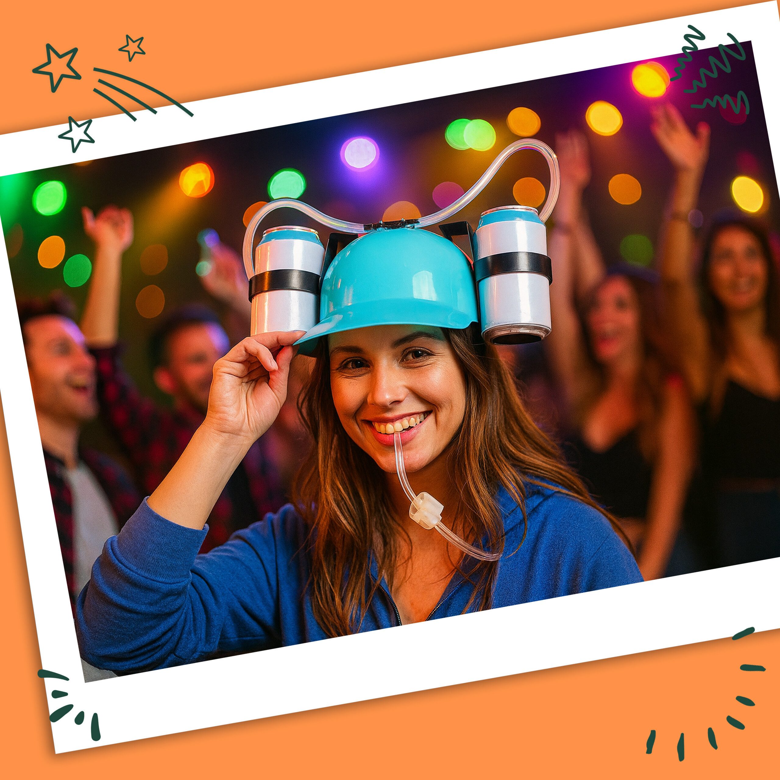 relaxdays Partyanzug Party Trinkhelm, Hellblau