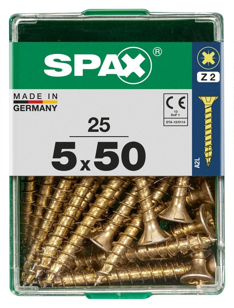 SPAX Holzbauschraube Spax Universalschrauben 5.0 x 50 mm PZ 2 - 25 Stk.