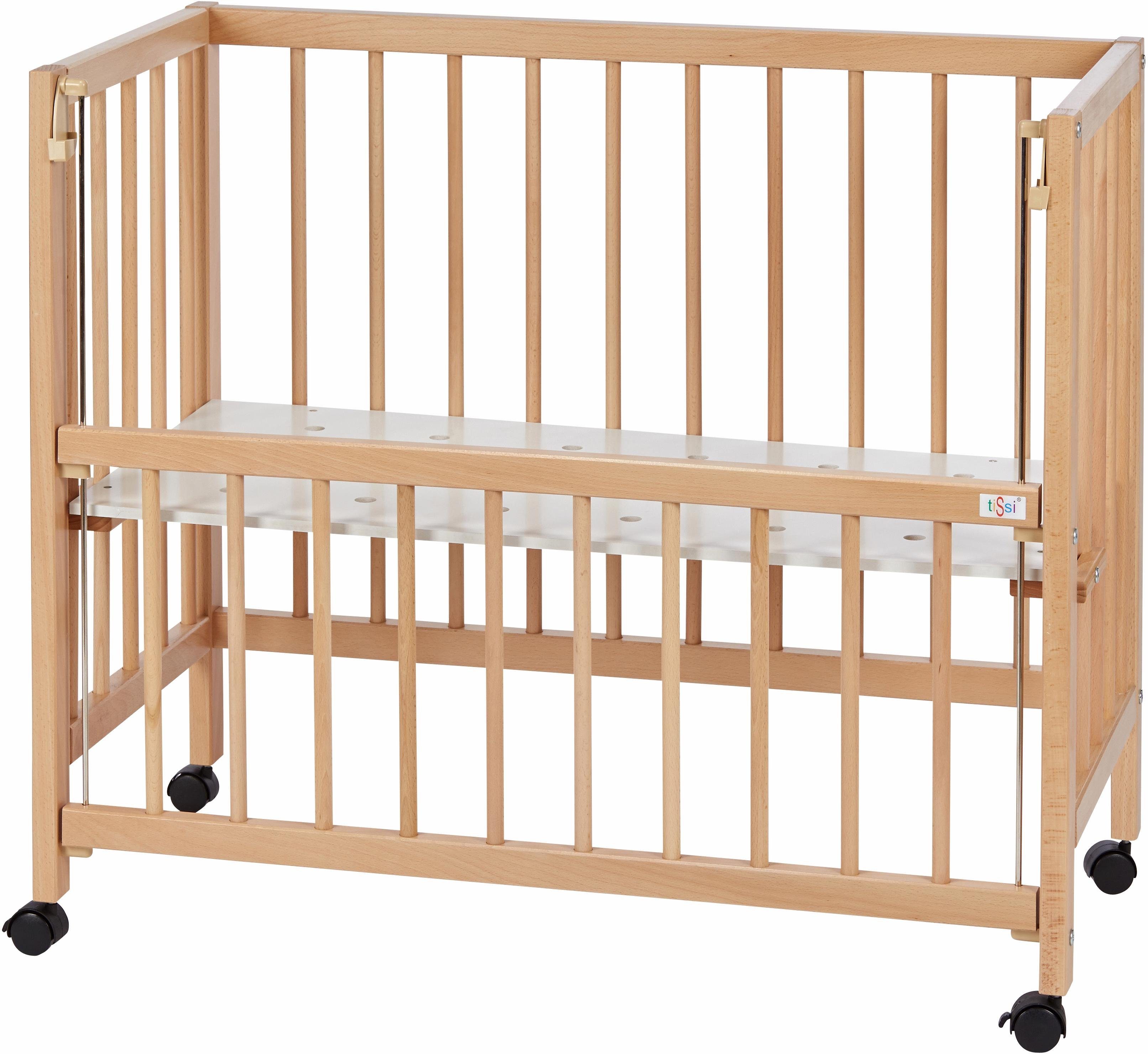 tiSsi® Beistellbett »Buche Natur«, Mit 4 Rollen online ...