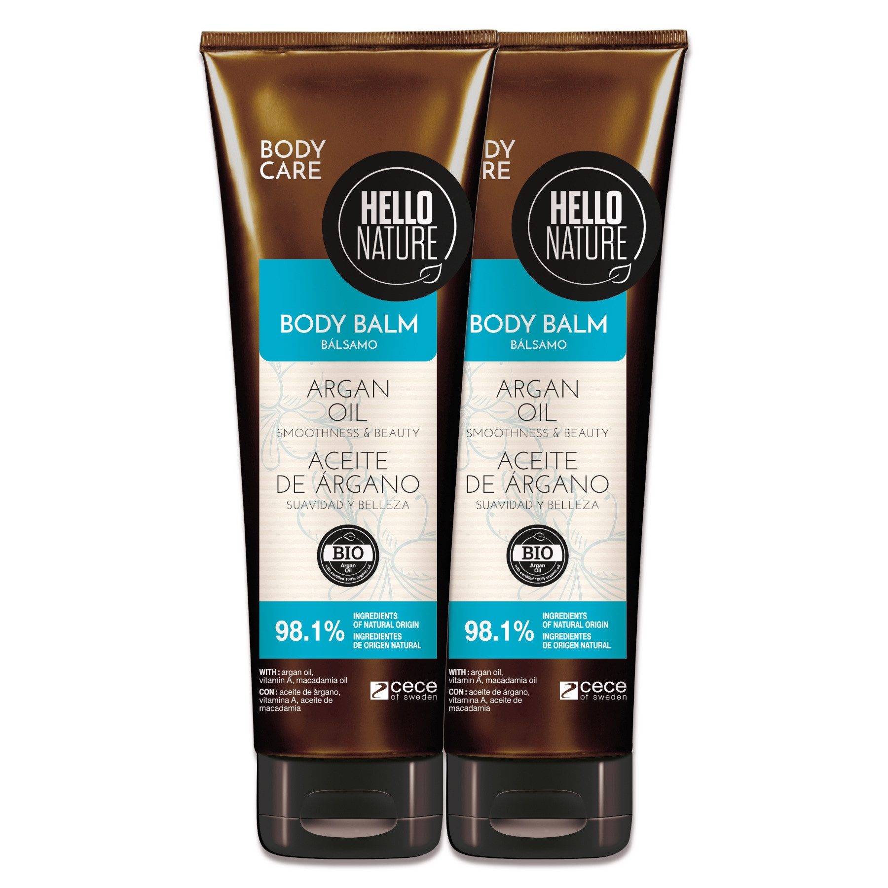 Hello Nature Körpercreme Body Balm Körper Balsam Feuchtigkeitspflege mit Arganöl, 2-tlg., Hautpflege, Körpercreme, Body Balm, Hello Nature