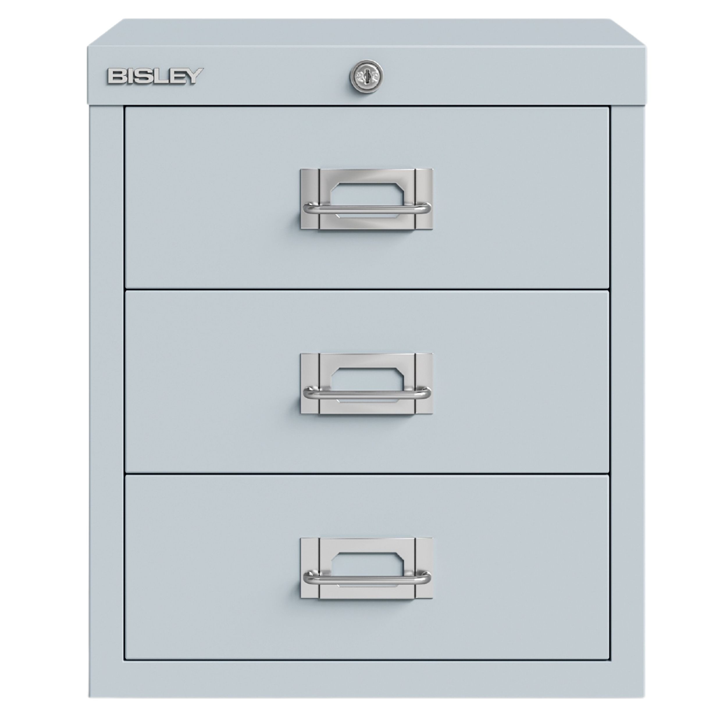Bisley Aktenschrank Schubladenschrank Eco mit Schloss in Lichtgrau - Maße: H 33 x B 28 x T 41 cm