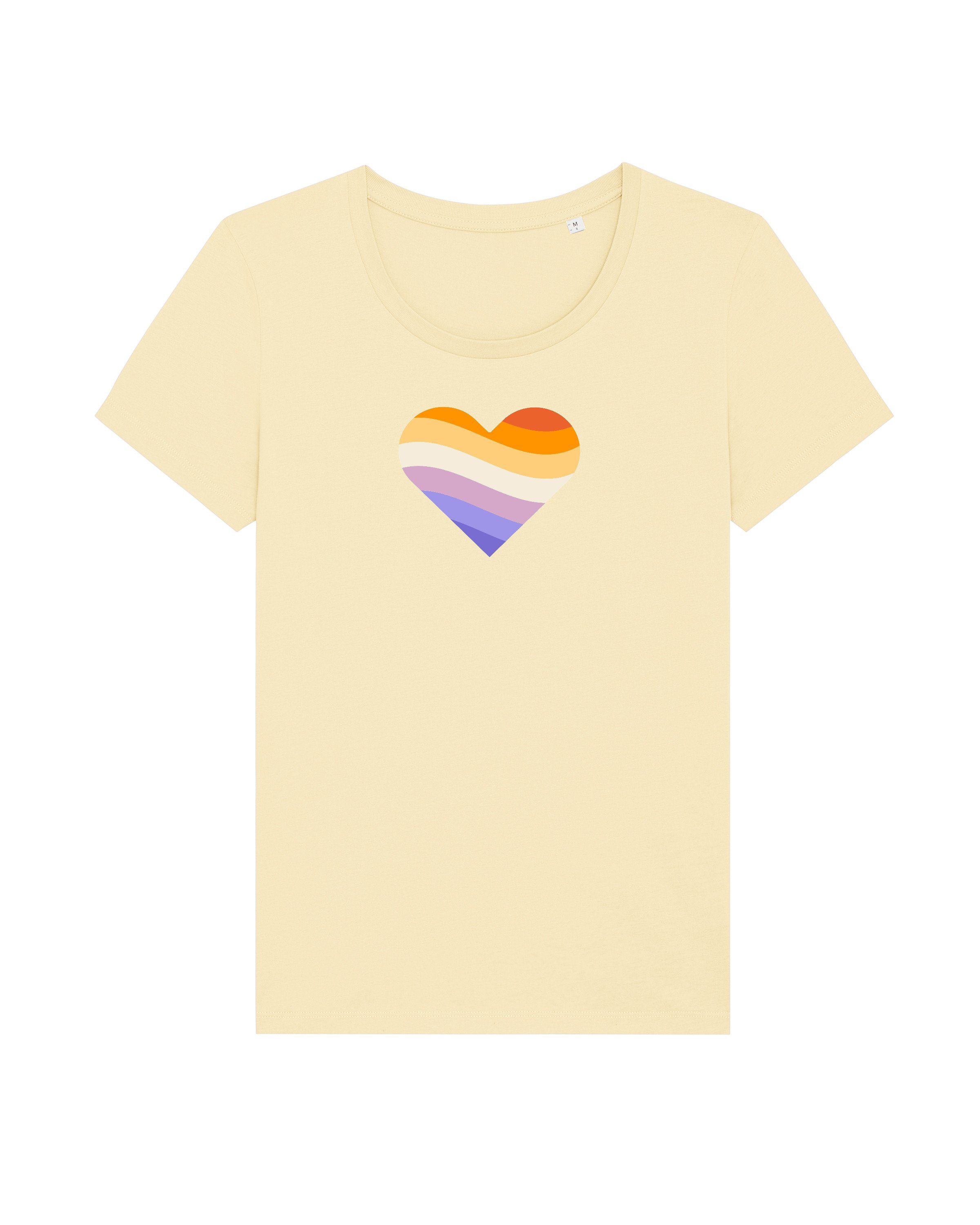 wat? Apparel Print-Shirt Rainbow Heart (1-tlg) Butter