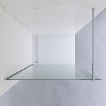 AQUABATOS Duschwand Duschwand Glas Duschabtrennung 100x200 cm 120x200 cm Michglas, Einscheibensicherheitsglas, (Walk in Dusche Eckdusche mit Nano Beschichtung), mit Verstellbereich, erhältlich in 2 verschiedenen Breiten