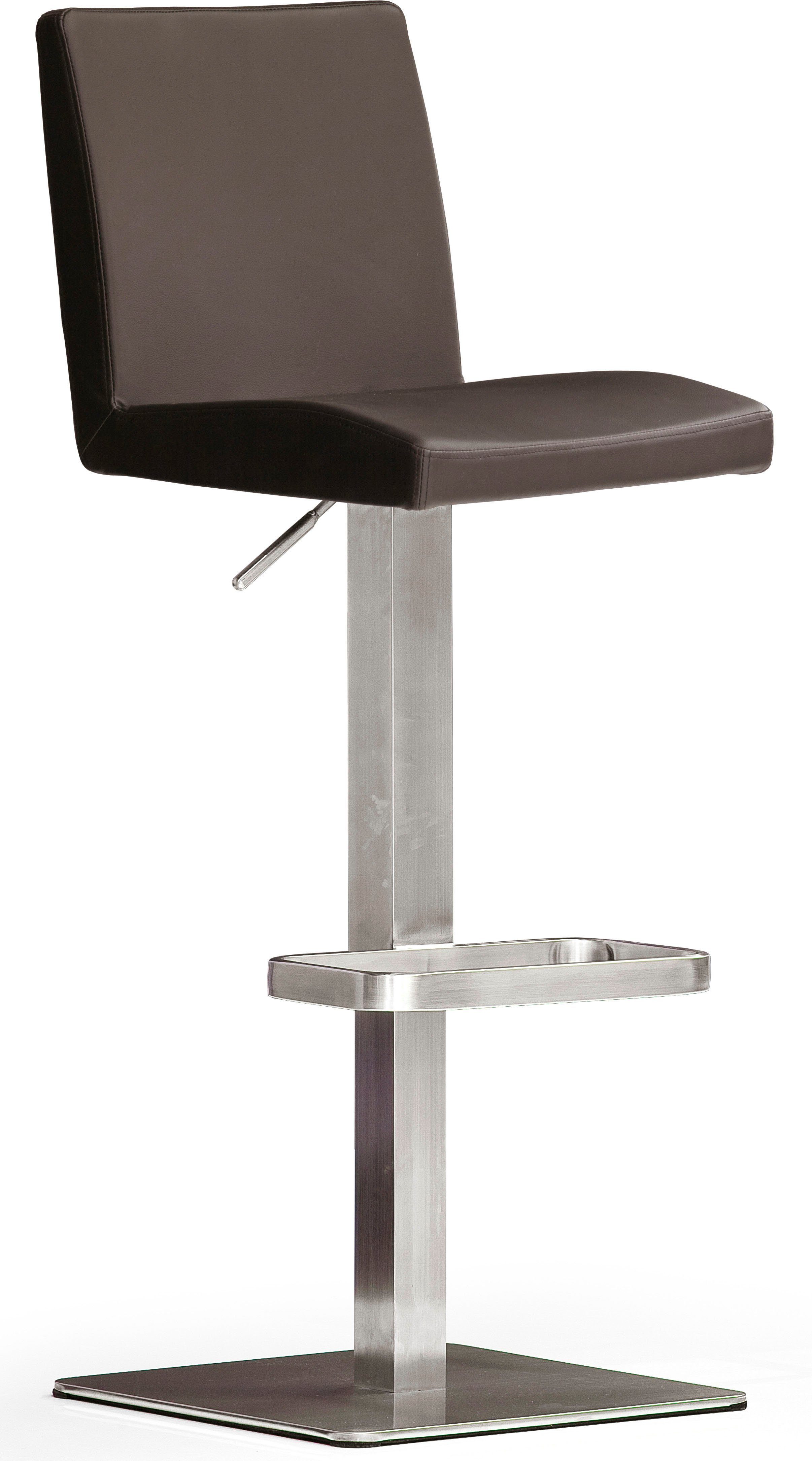 MCA furniture Bistrostuhl BARBECOOL Barhocker Bistrostuhl Tresenhocker, mit Rückenlehne,Bodenplatte eckig, 180° drehbar, Sitzhöhe von 56-81 cm