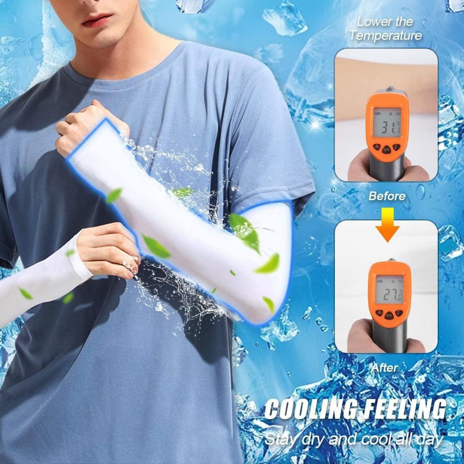 MOPUEA Armlinge UV Schutz Ärmel 6er Pack Atmungsaktiv mit kühlendem Effekt für Outdoor (UV Schutz Armärmel für Sport Outdoor und Autofahrten, Atmungsaktive Arm  – Bild 5 von 5