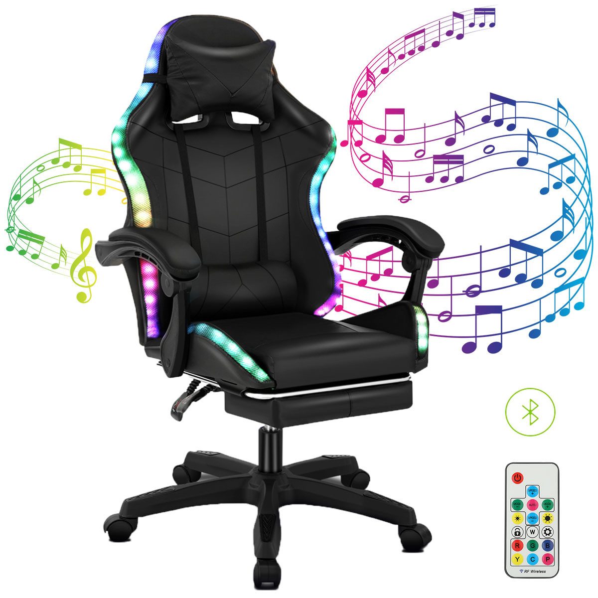 oyajia Gaming Chair Gaming-Stuhl mit LED, mit HIFI Stereo Lautsprecher, Gam günstig online kaufen