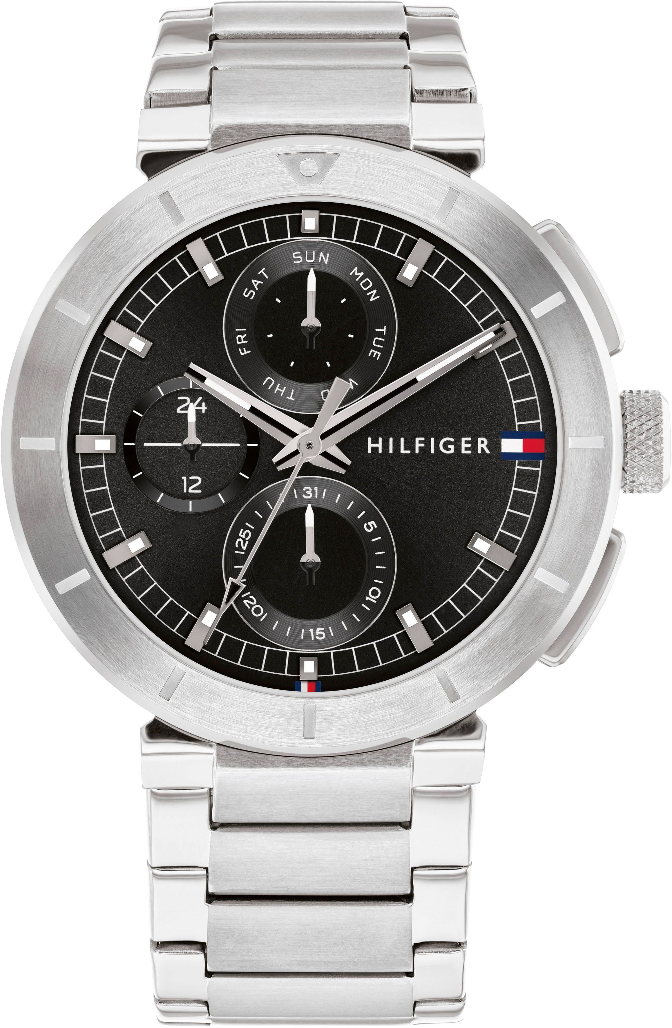 Tommy Hilfiger Multifunktionsuhr Lorenzo, Quarzuhr, Armbanduhr, Herrenuhr, Datum, 12/24-Std.-Anzeige, analog