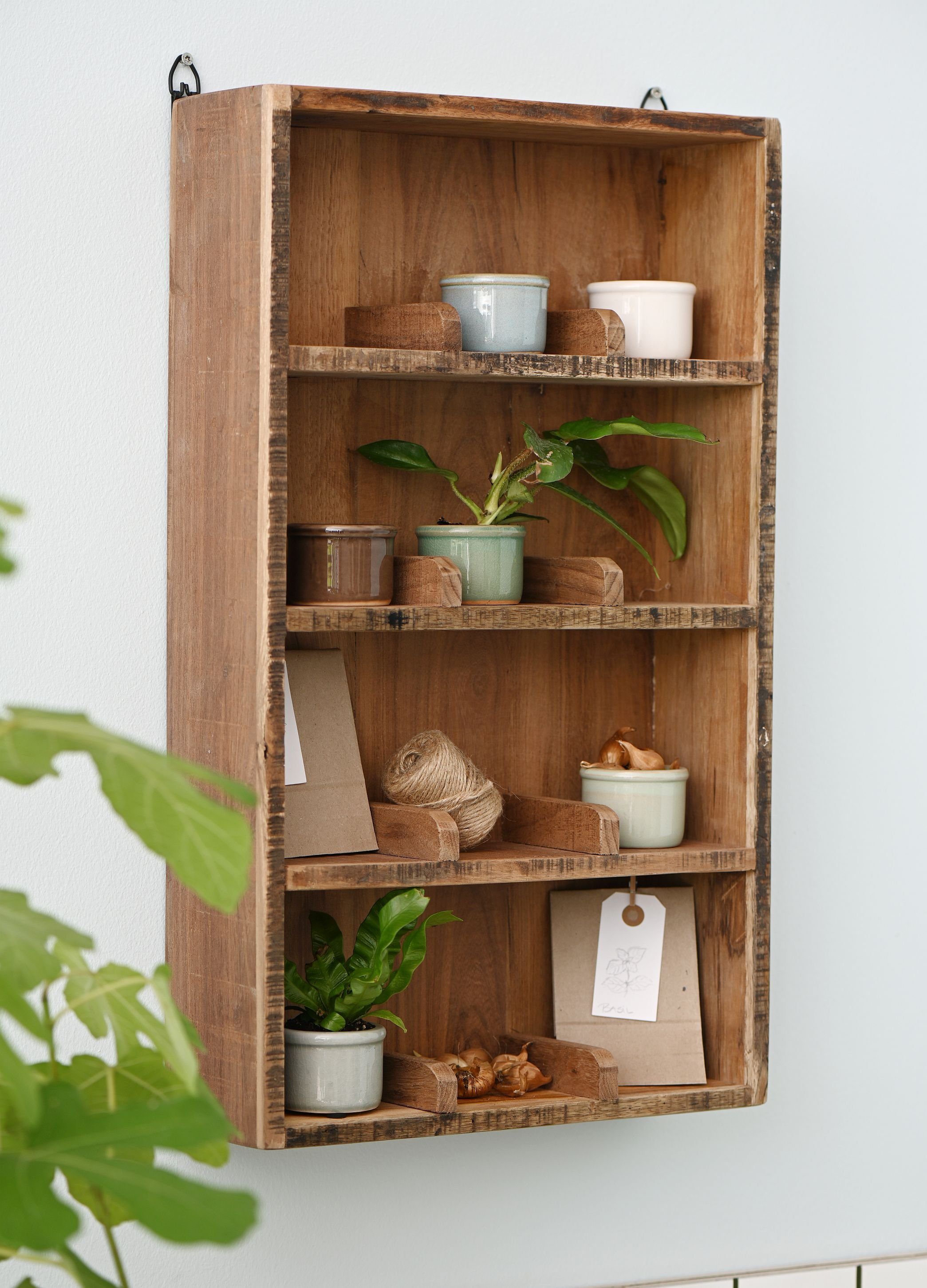 Ib Laursen Wandregal Wandregal Regal 4 Ablagen mit Fachteilern 12 Fächer Ho günstig online kaufen