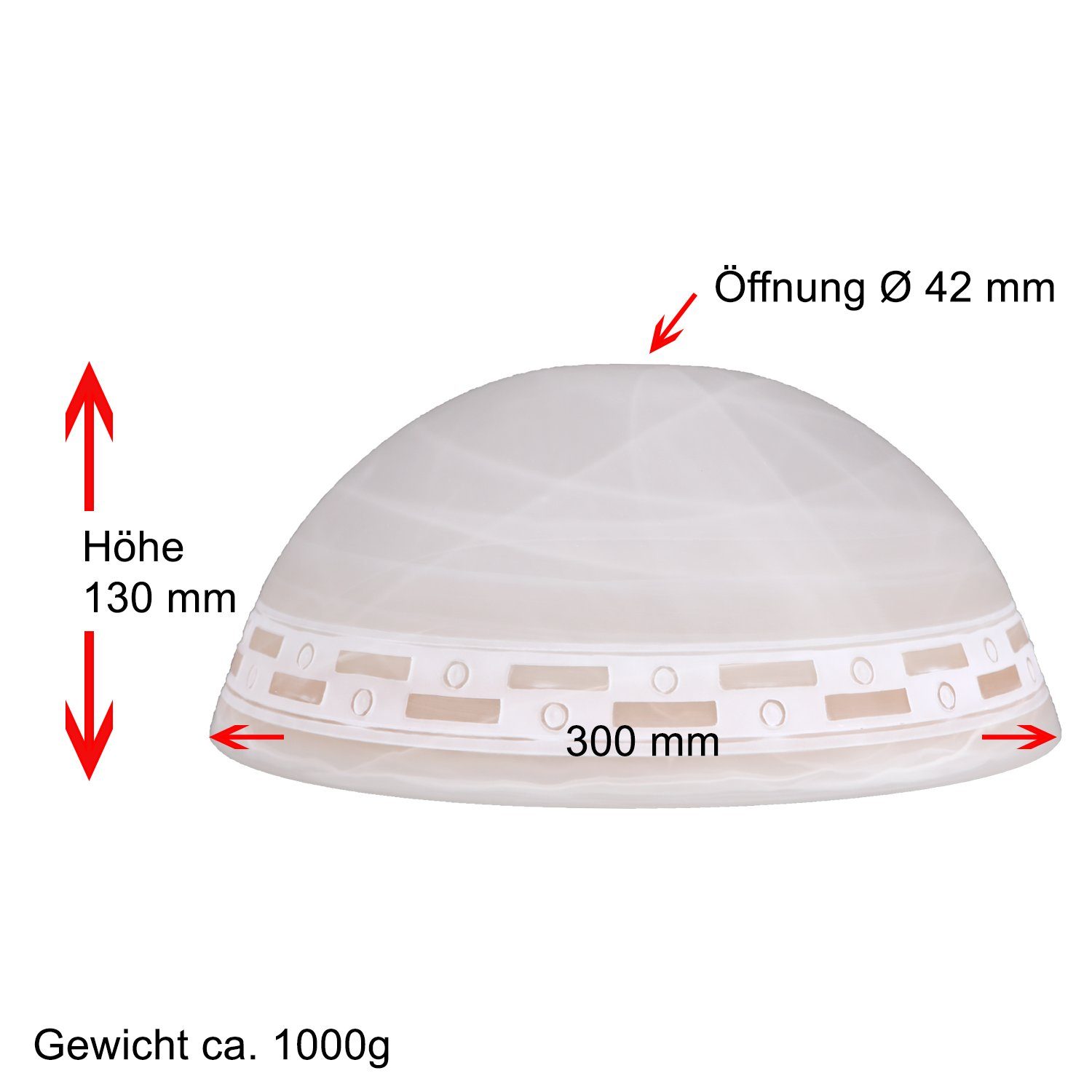 Home4Living Lampenschirm Pendelglasschirm Lampenglas alabaster weiß/braun Ø günstig online kaufen