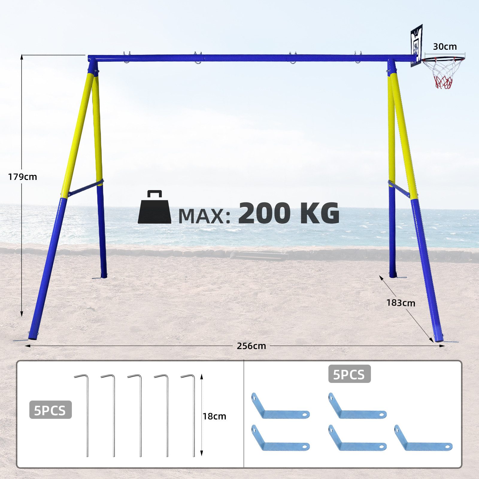 CCLIFE Doppelschaukel Schaukelgestell Outdoor 200 kg günstig online kaufen