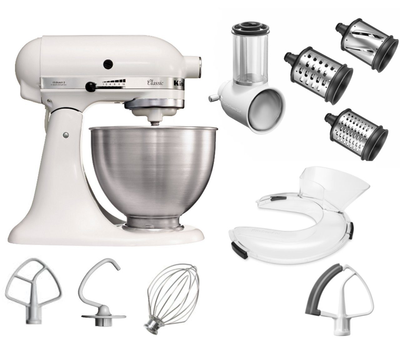 Küchenmaschine KitchenAid 4,3 L 5K45SS Classic Küchenmaschine Set 3