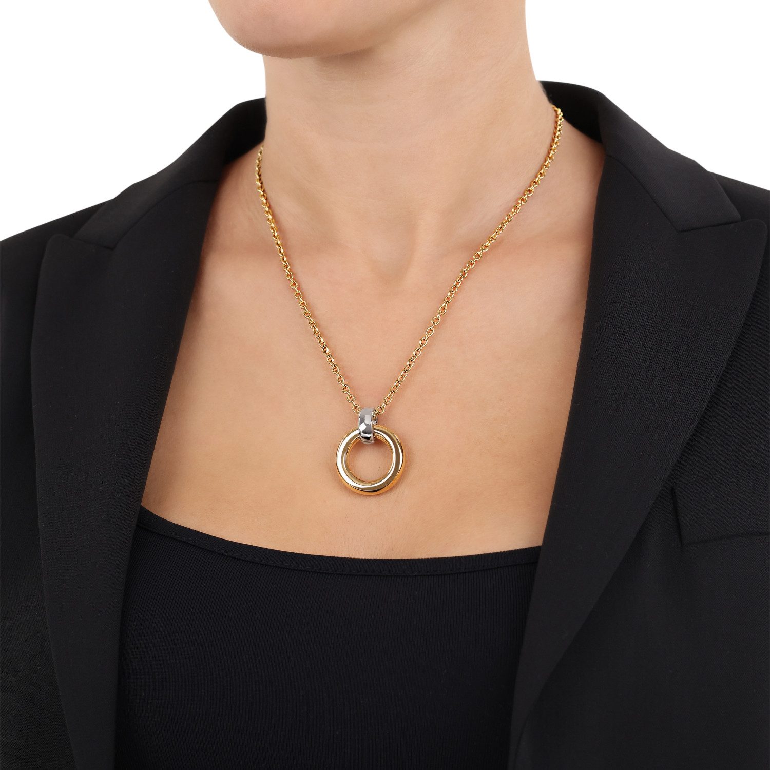 JOOP! Kette mit Anhänger Kreis, mit Zirkonia (synth)