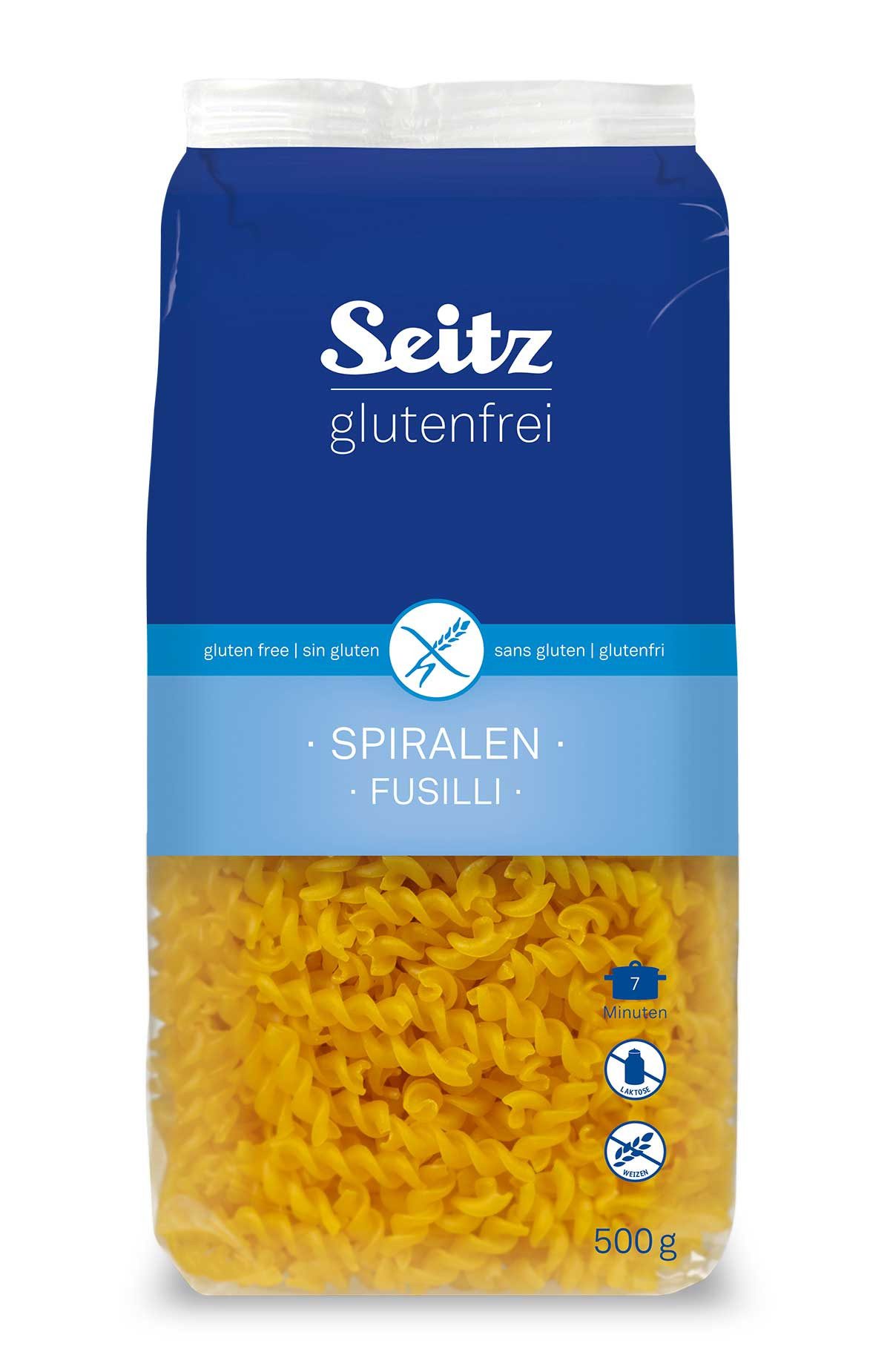 Seitz glutenfrei Nudeln, Seitz Glutenfreie Spiralen aus Maismehl und Kirchererbsenmehl 500g
