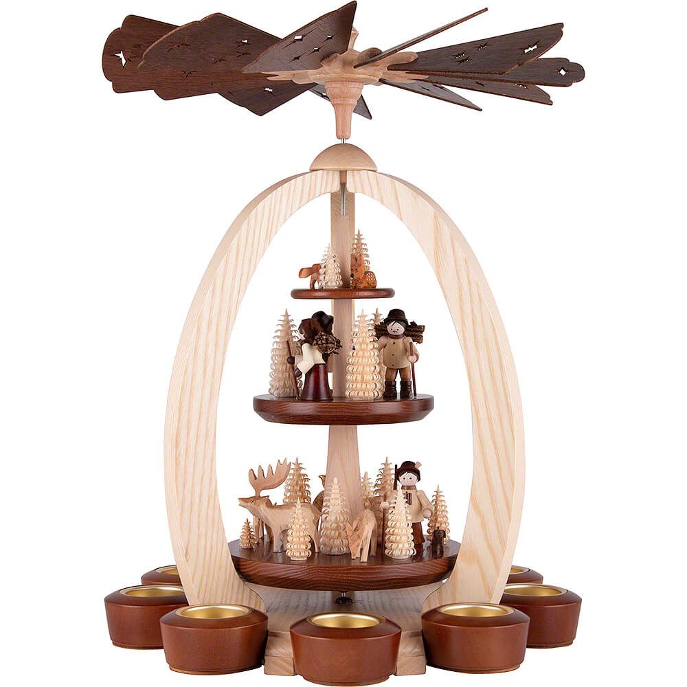 Erzgebirge-Palast Weihnachtspyramide 3-stöckige Pyramide Im Wald - Exklusiv (44cm) von Erzgebirge-Palast