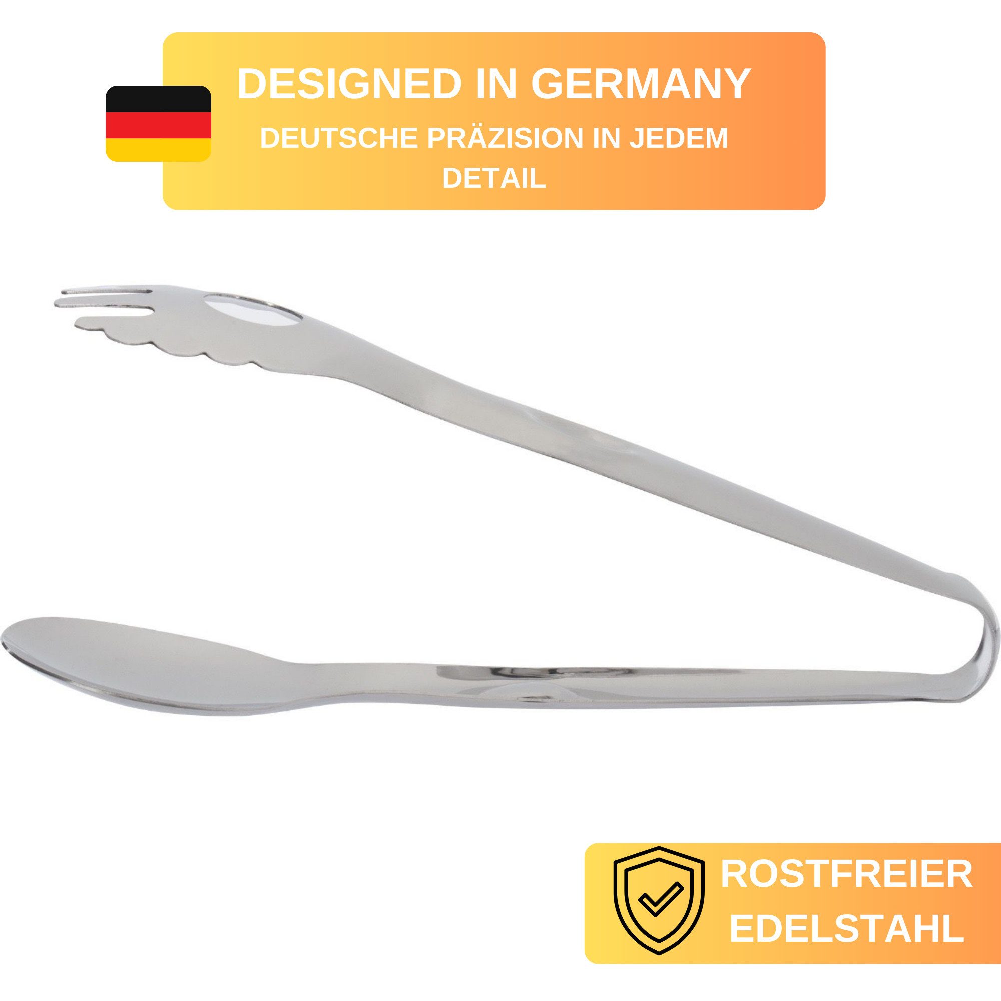 Thiru Spaghettizange und Salatzange aus rostfreiem Edelstahl, aus einem Stück gefertigt, ideal für Salat- und Spaghetti