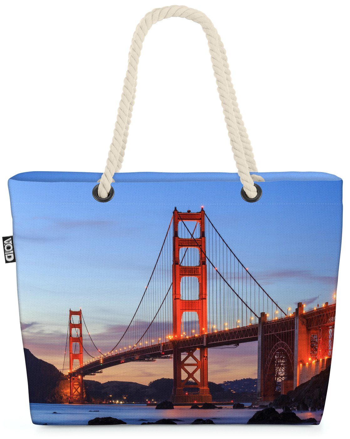 VOID Strandtasche (1-tlg), Golden Gate Bridge Beach Bag San Franzisco Kalifornien Brücke Strasse Amerika