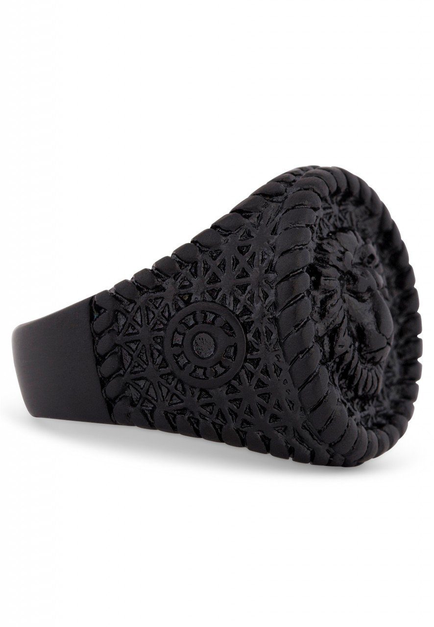Akitsune Siegelring Imperator Ring Mattschwarz EU 65 - UK V - US 11