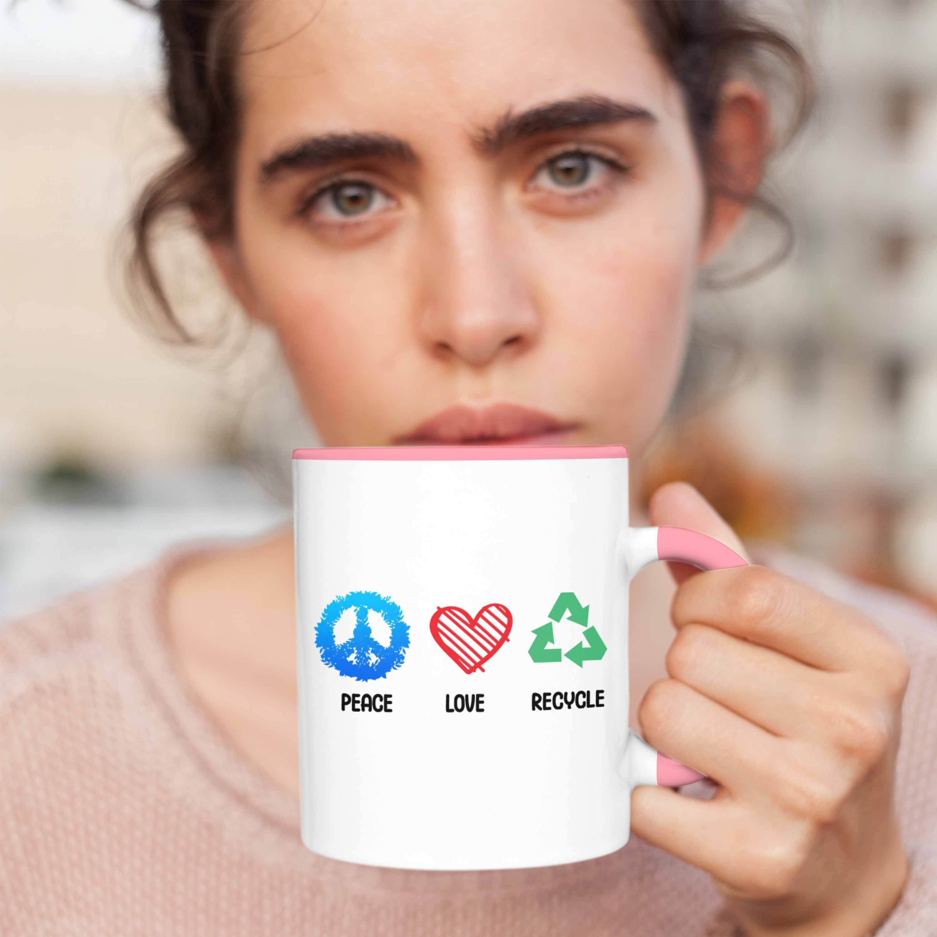 Trendation Tasse Welt Recyceln Geschenk Aktivisten Tasse Generation Umwelt Retten Rosa