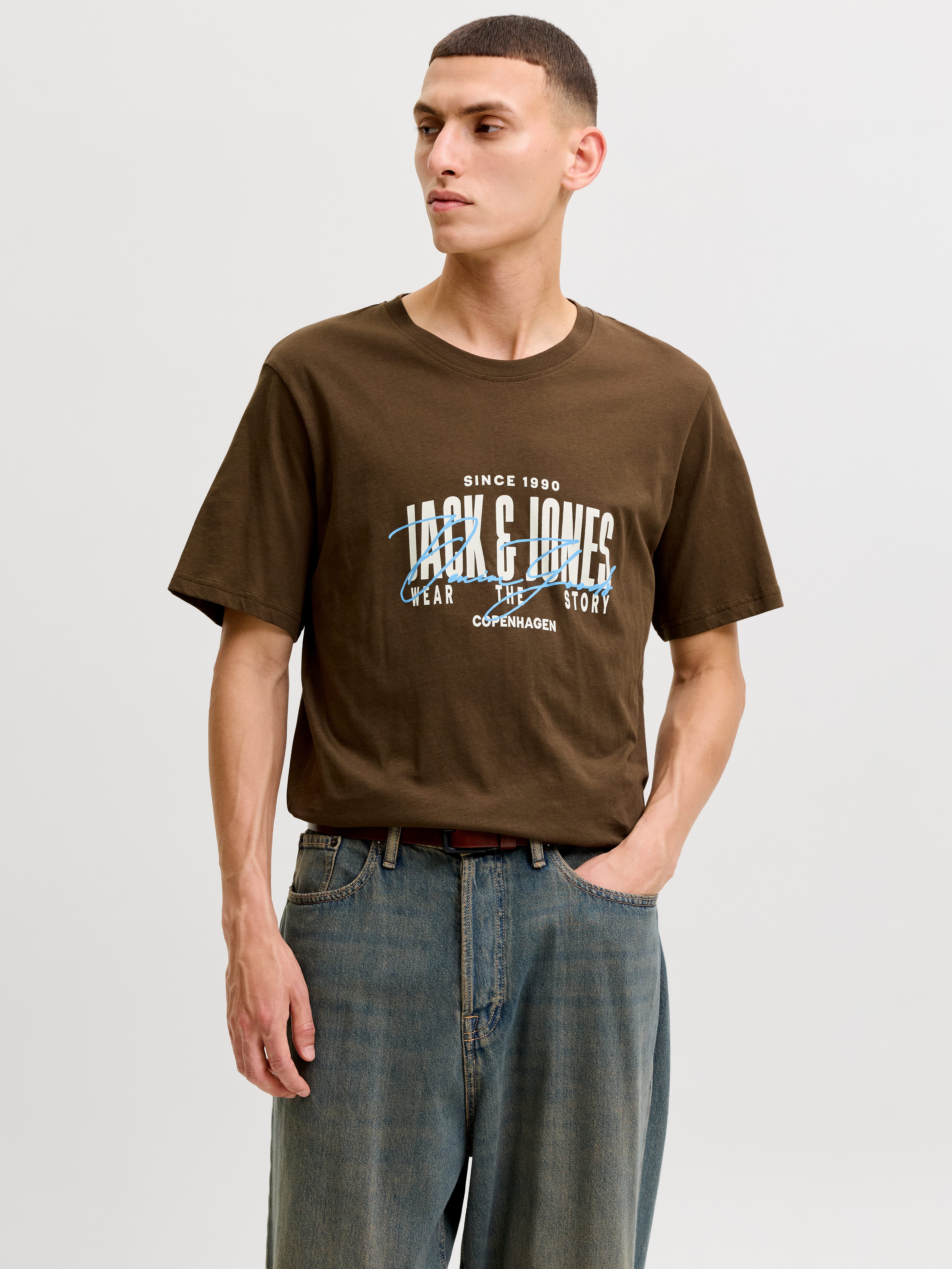 Jack & Jones T-Shirt JJAERO TEE SS CREW NECK Baumwolle, regular fit