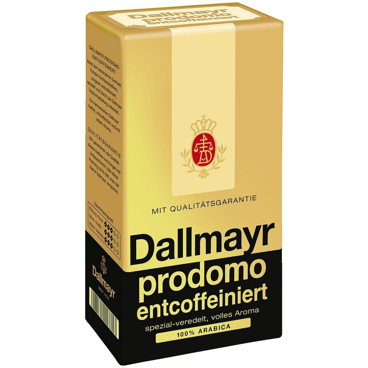 DALLMAYR Kaffee prodomo entcoffeiniert, 500 g, gemahlen