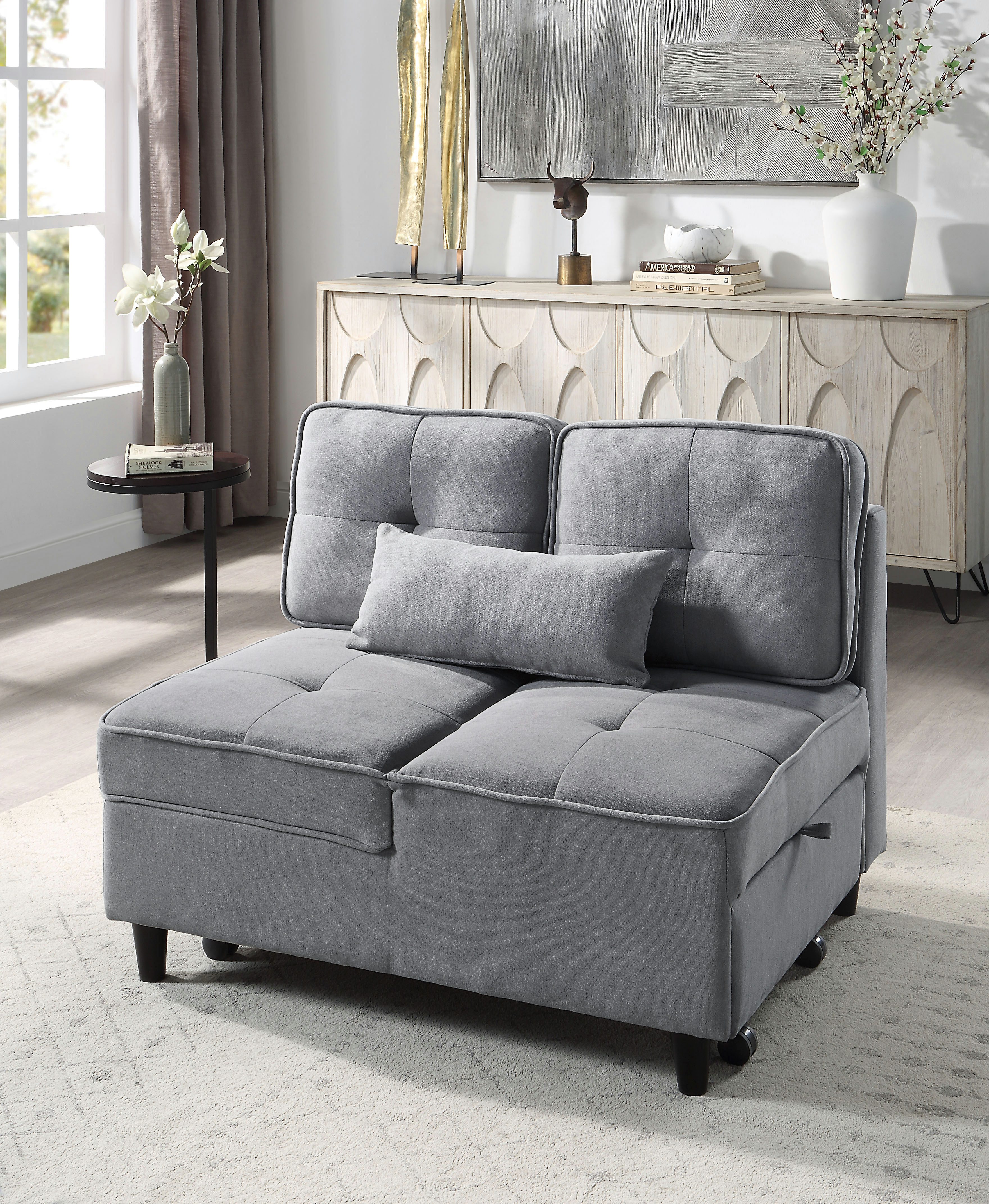 ATLANTIC home collection Schlafsofa Freddy, wandelbar zum Loungesessel, Relaxliege und Gästebett, inkl. Kissen