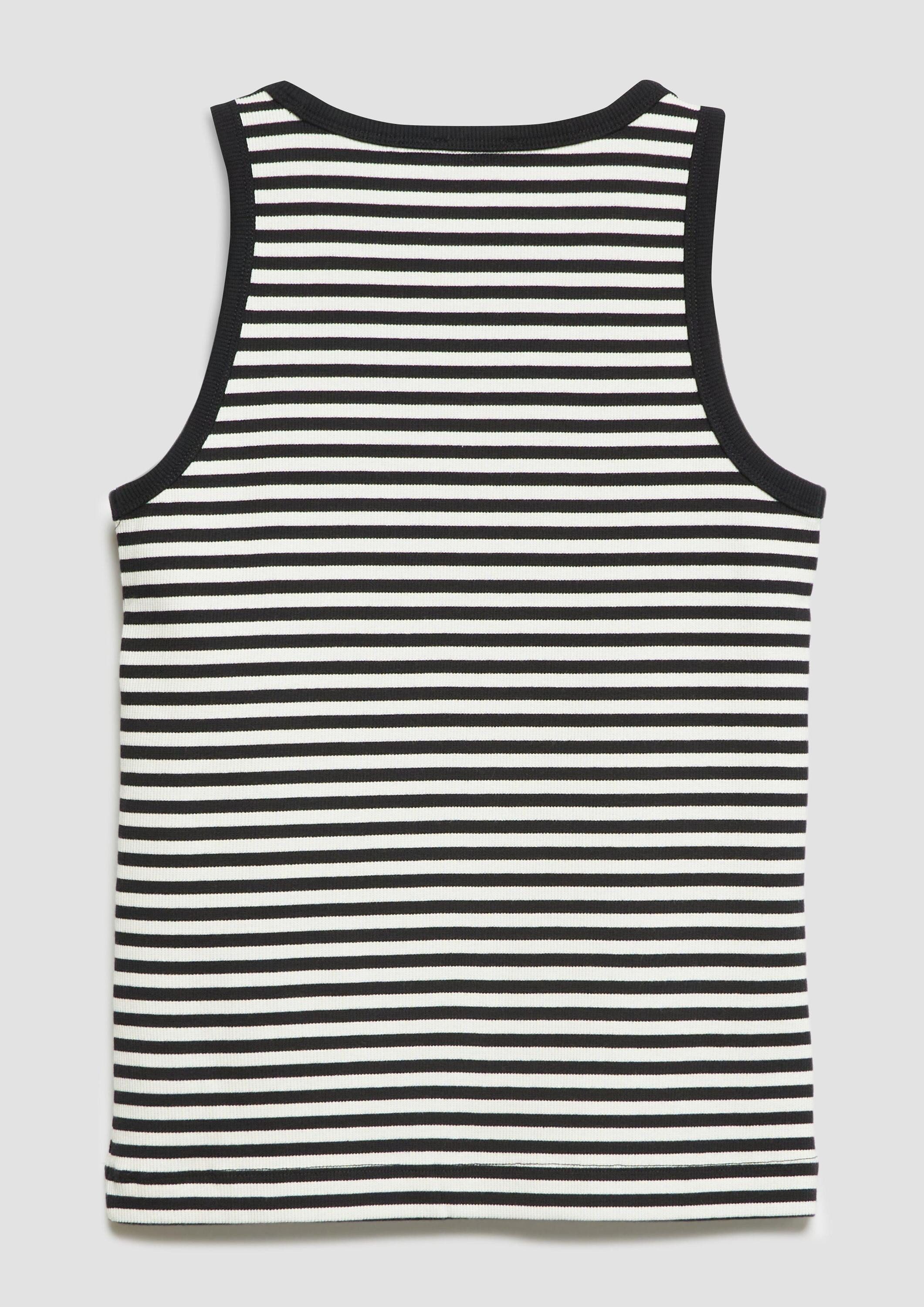 s.Oliver Muscleshirt T-Shirt Geripptes Top im Slim Fit mit Stickerei