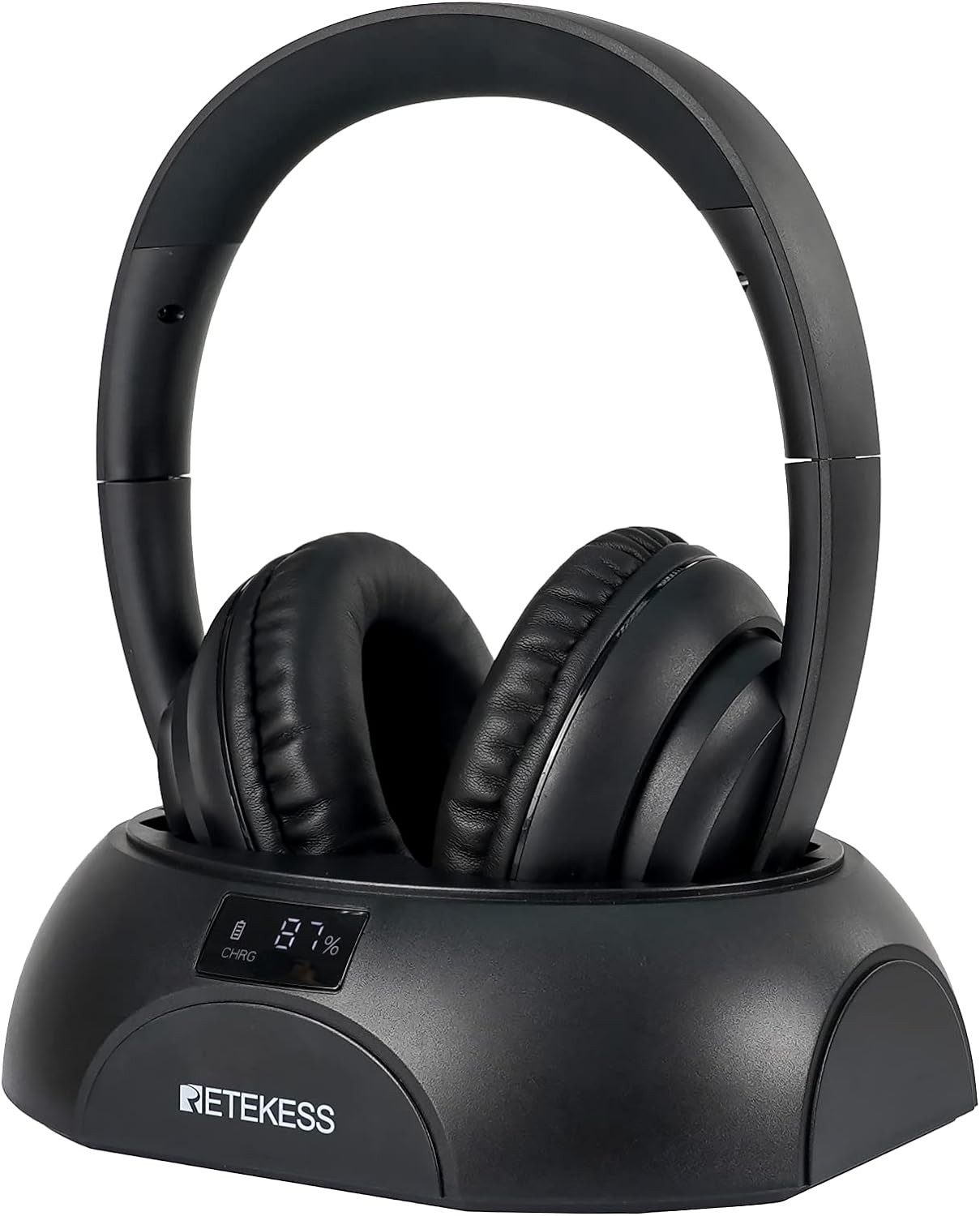 Retekess TA007 Kabellose Kopfhörer, Keine Audioverzögerung, Fernseher,Bluetooth Over-Ear-Kopfhörer (30M Reichweite, 8h Akkukapazität, Stereo Kopfhörer, RCA Eingang)