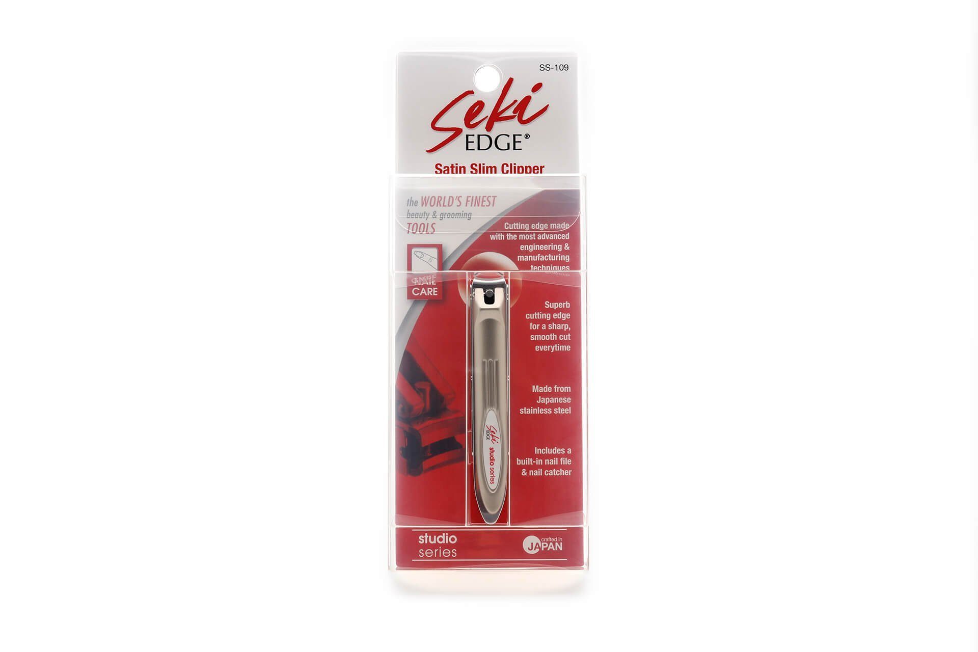 Seki Nagelknipser Satin 7.8x1.1x1.7 Slim cm, SS-109 Qualitätsprodukt EDGE Nagelknipser handgeschärftes Japan Schmaler aus