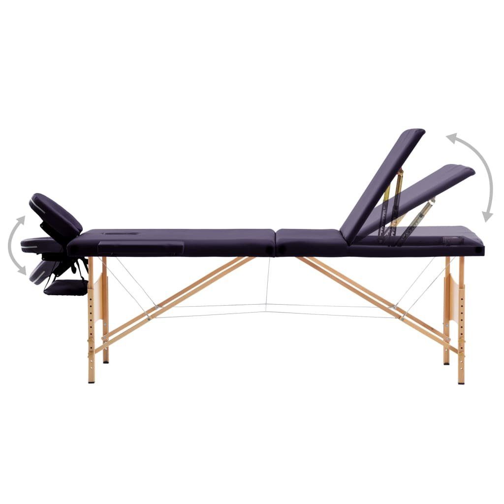 Holzgestell vidaXL mit Klappbar Lila Massageliege 3-Zonen Massageliege