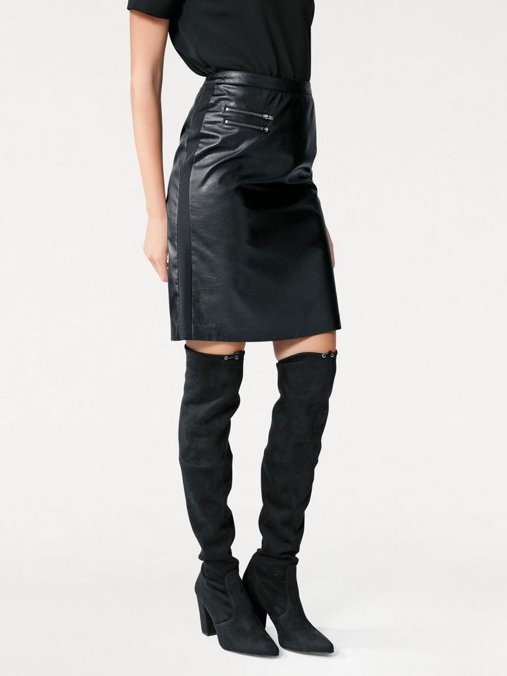 heine CASUAL Lederimitatrock mit Einsatz heine CASUAL Lederimitatrock mit Einsatz