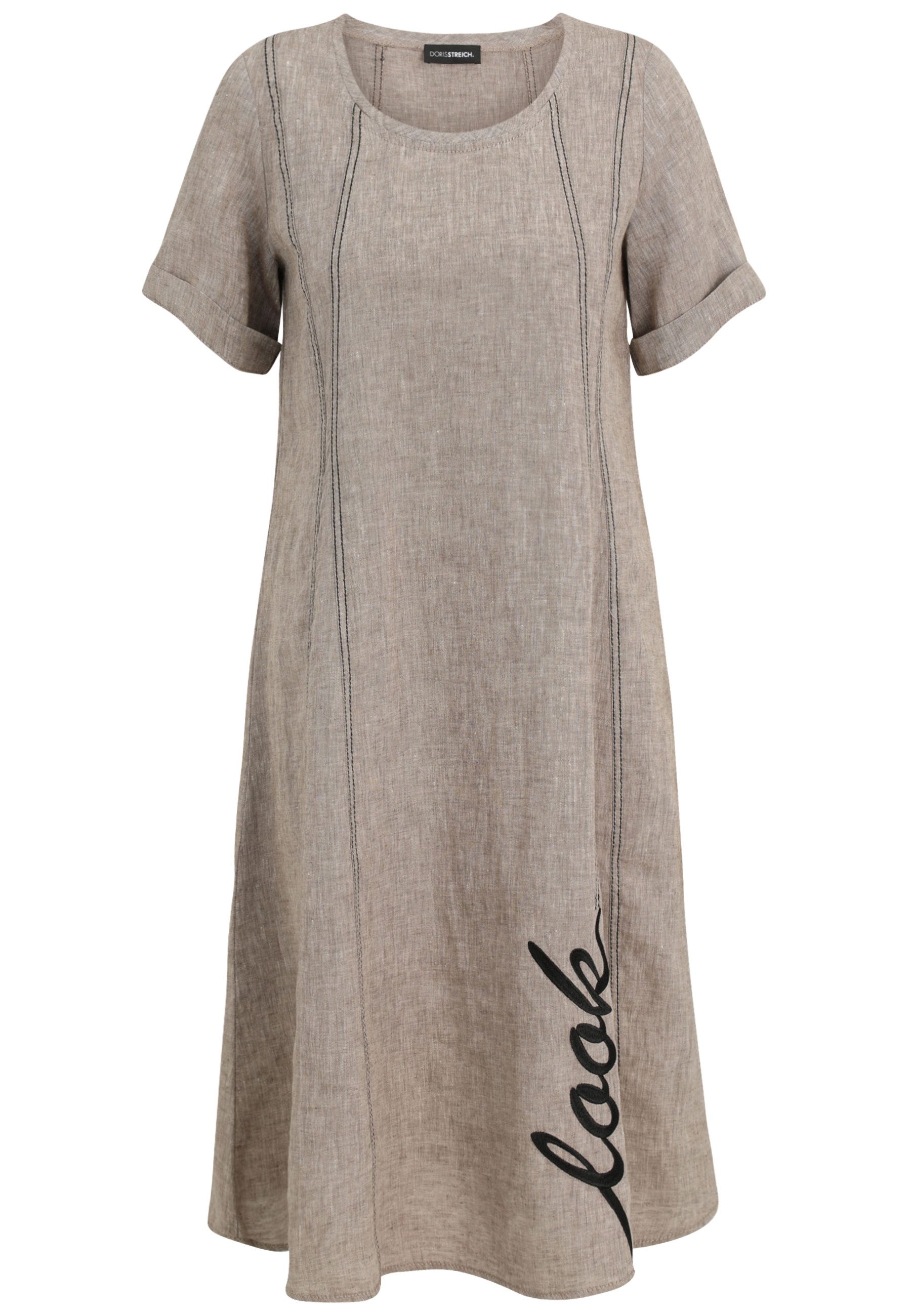 Doris Streich Sommerkleid mit Stickerei und langem Halbarm