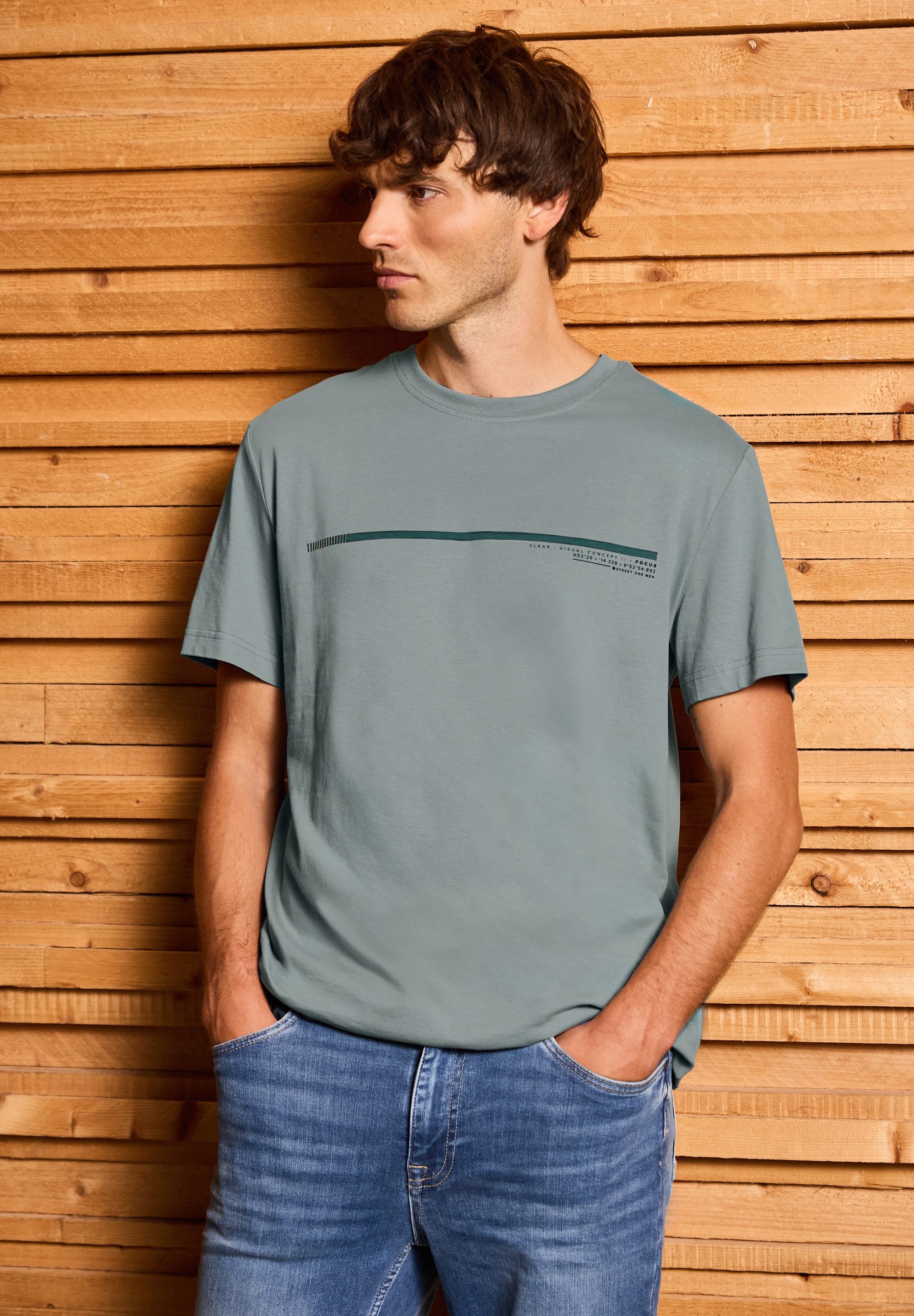 STREET ONE MEN T-Shirt aus reiner Baumwolle